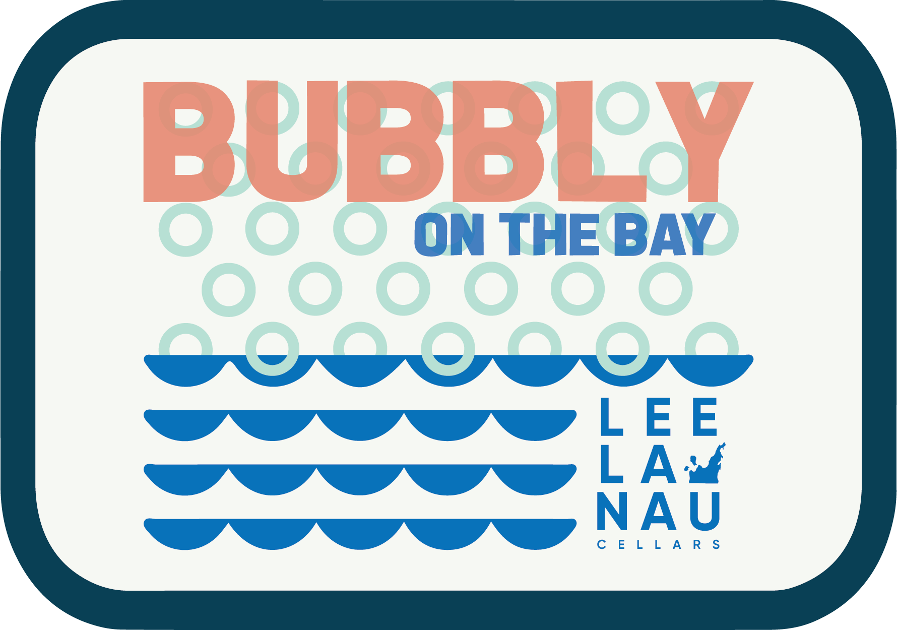 Logo of bubbly on the bay